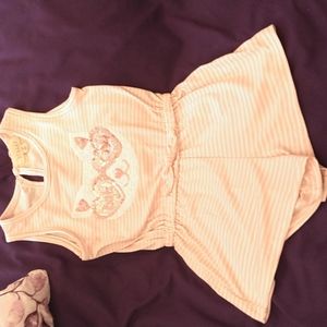 Little Girl's Pink and White Striped Romper, Size 3T by btween. Gently Used.